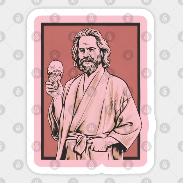 The big lebowski the dude Sticker by Aldrvnd